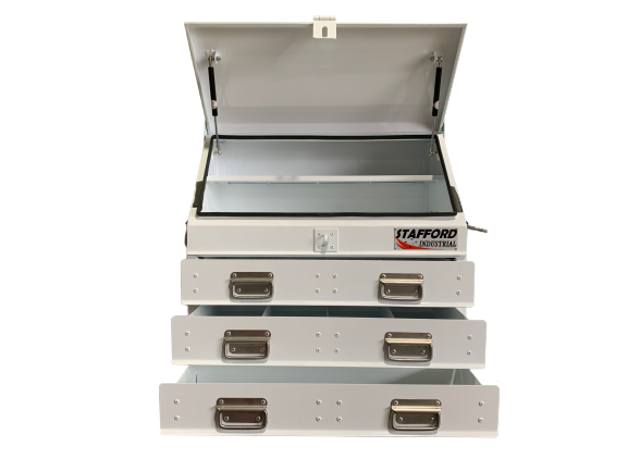 STAFFORD INDUSTRIAL TC700 SERIES 3 DRAWER ANGLE WHITE TOOL BOX