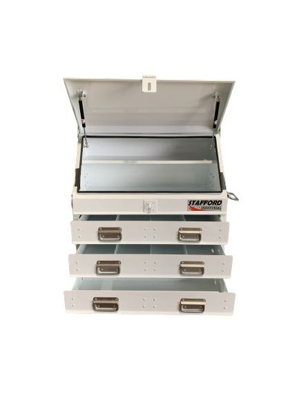 STAFFORD INDUSTRIAL TC700 SERIES 3 DRAWER ANGLE WHITE TOOL BOX