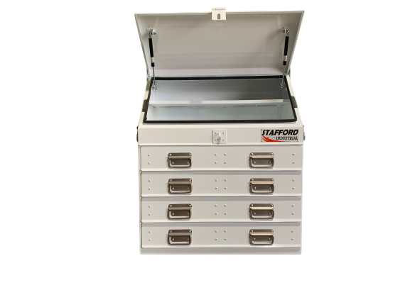 STAFFORD INDUSTRIAL TC700 SERIES 4 DRAWER ANGLE WHITE TOOL BOX