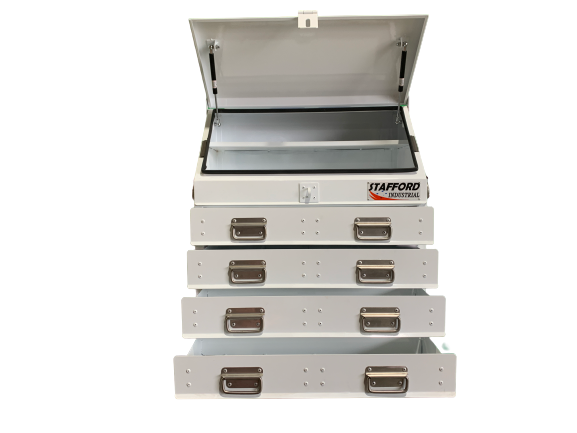 STAFFORD INDUSTRIAL TC700 SERIES 4 DRAWER ANGLE WHITE TOOL BOX