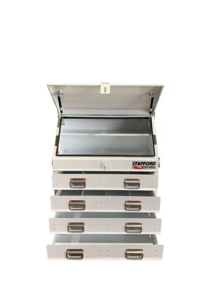 STAFFORD INDUSTRIAL TC700 SERIES 4 DRAWER ANGLE WHITE TOOL BOX