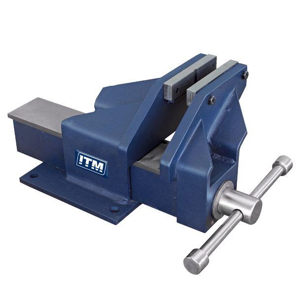 ITM FABRICATED STEEL BENCH VICE, OFFSET JAW, 100MM