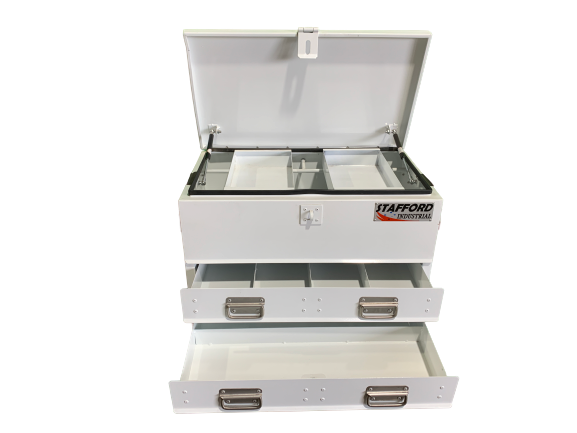 STAFFORD INDUSTRIAL TC700 SERIES 2 DRAWER WHITE FLAT TOP TOOL BOX