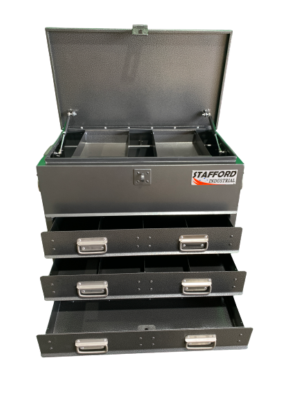 STAFFORD INDUSTRIAL TC700 SERIES 3 DRAWER BLACK FLAT TOP TOOL BOX