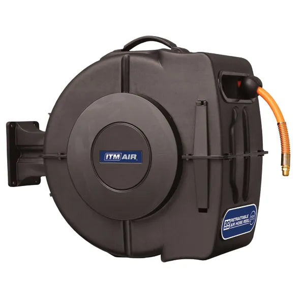 ITM ITM RETRACTABLE AIR HOSE REEL, 10MM X 20M HYBRID POLYMER AIR HOSE WITH 1/4" BSP MALE FITTINGS