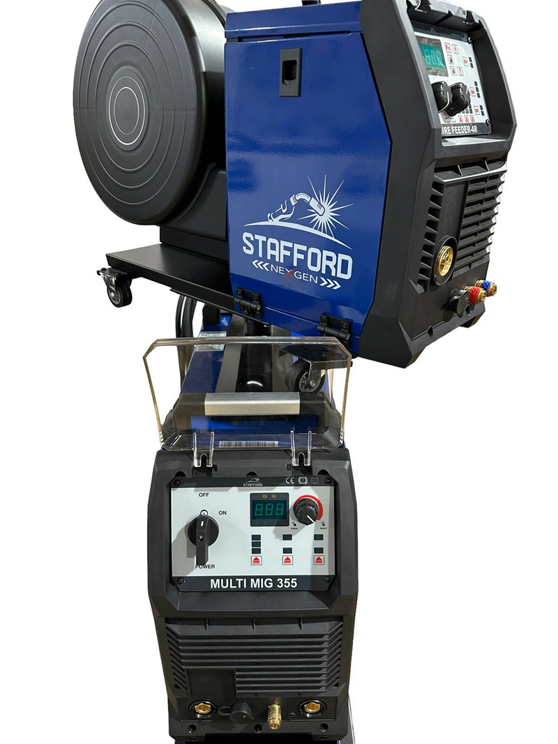 STAFFORD 500AMP 3PH WELDER SEPERATE WIREFEEDER WITH TROLLEY